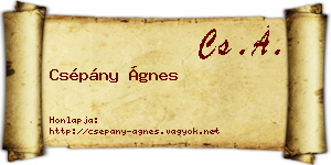 Csépány Ágnes névjegykártya