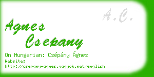 agnes csepany business card