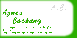 agnes csepany business card